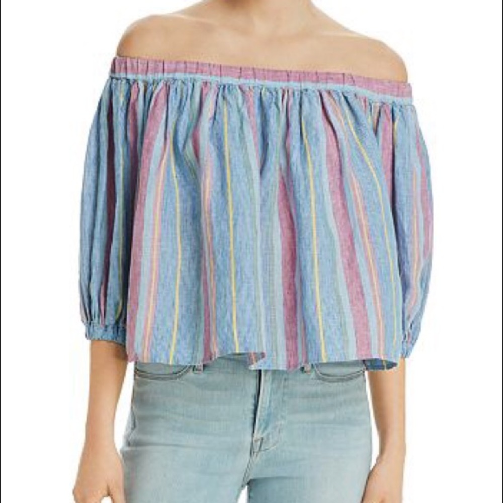 Frame pastel off the shoulder top